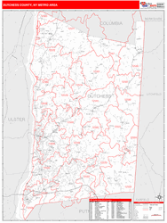 Dutchess-County Red Line<br>Wall Map